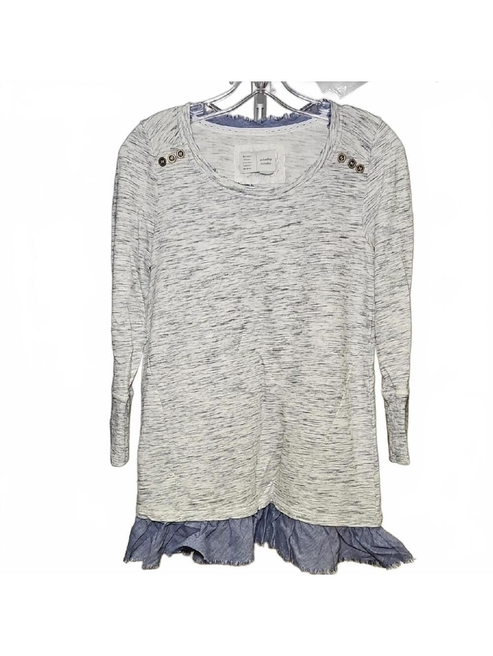 Anthropolgie Saturday/Sunday | White and Blue Long Sleeve Top | S